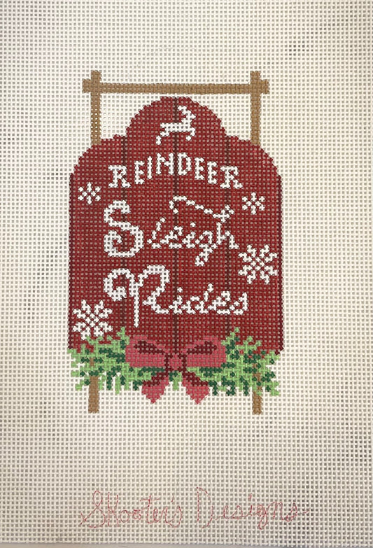 Reindeer sleigh ride sign